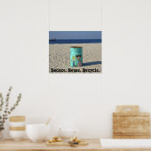 Verminder hergebruik recyclen schoon strand poster (Keuken)