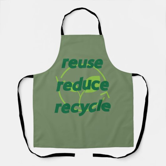 Verminder hergebruik recyclen schort (Voorkant)