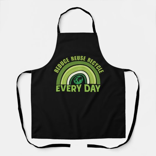 Verminder hergebruik recyclen schort (Voorkant)