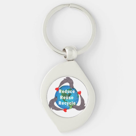 Verminder hergebruik Recyclen Sleutelhanger (Voorkant)