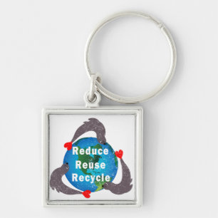 Verminder hergebruik Recyclen Sleutelhanger