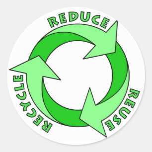 Verminder hergebruik Recyclen sticker