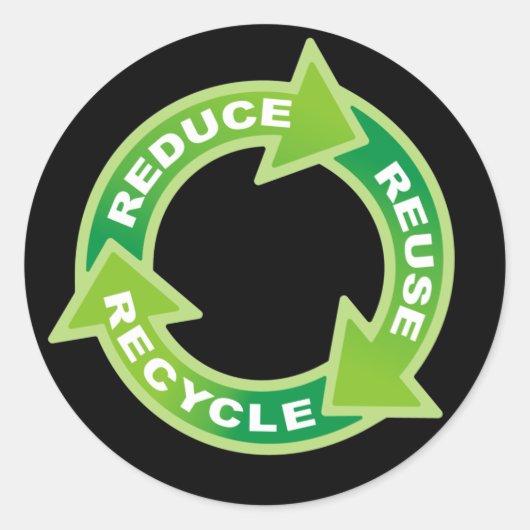 Verminder hergebruik Recyclen sticker (Voorkant)