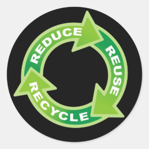 Verminder hergebruik Recyclen sticker