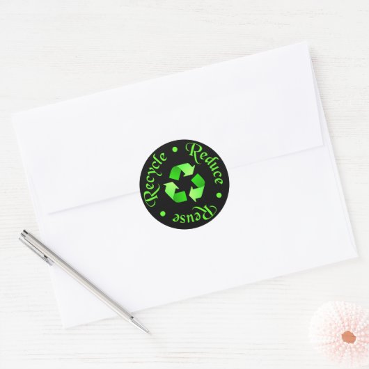 Verminder hergebruik Recyclen sticker (Envelop)