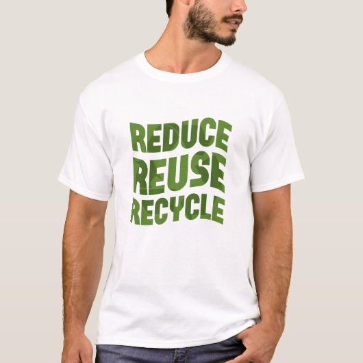 Verminder hergebruik recyclen t-shirt (Voorkant)