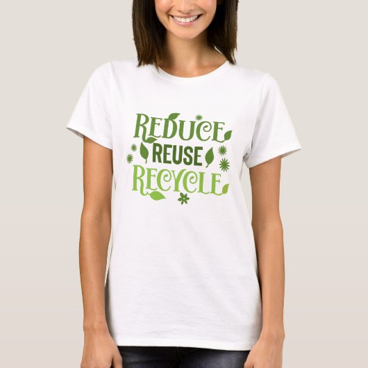 Verminder hergebruik recyclen t-shirt (Voorkant)