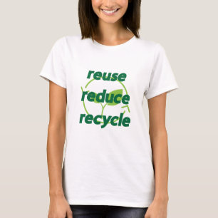 Verminder hergebruik recyclen t-shirt