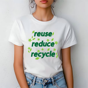 Verminder hergebruik recyclen t-shirt