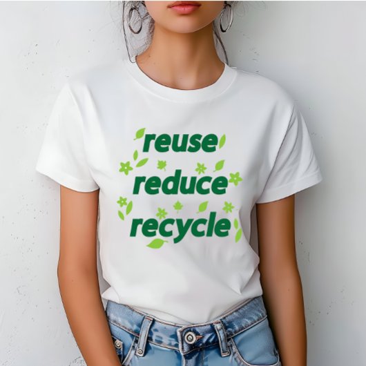 Verminder hergebruik recyclen t-shirt
