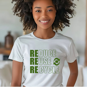 Verminder hergebruik recyclen t-shirt