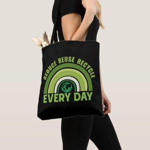 Verminder hergebruik recyclen tote bag