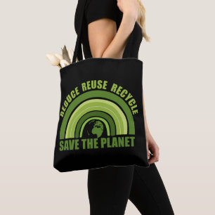 Verminder hergebruik recyclen tote bag