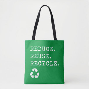 Verminder hergebruik Recyclen Tote Bag