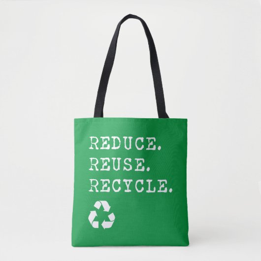 Verminder hergebruik Recyclen Tote Bag (Voorkant)