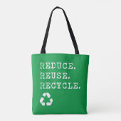Verminder hergebruik Recyclen Tote Bag (Achterkant)