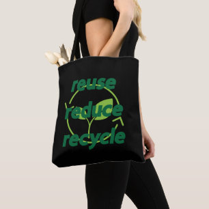 Verminder hergebruik recyclen tote bag
