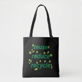 Verminder hergebruik recyclen tote bag (Voorkant)