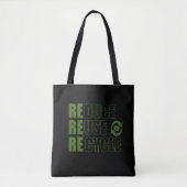 Verminder hergebruik recyclen tote bag (Voorkant)