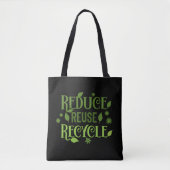 Verminder hergebruik recyclen tote bag (Voorkant)
