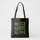 Verminder hergebruik recyclen tote bag (Voorkant)