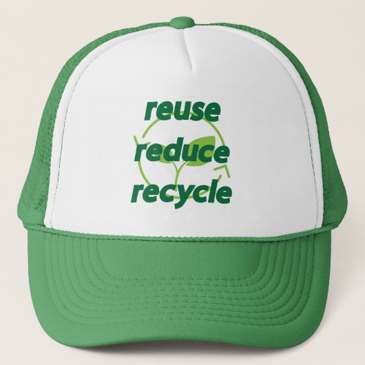 Verminder hergebruik recyclen trucker pet (Voorkant)
