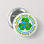 Verminder hergebruik Recyclen v2 Ronde Button 5,7 Cm (Voorkant /achterkant)