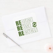 Verminder hergebruik recyclen vierkante sticker (Envelop)