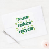 Verminder hergebruik recyclen vierkante sticker (Envelop)