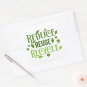 Verminder hergebruik recyclen vierkante sticker (Envelop)