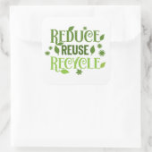 Verminder hergebruik recyclen vierkante sticker (Tas)