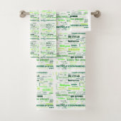 Verminder, hergebruik, Recyclen Word Cloud Bad Handdoek (Insitu)