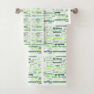 Verminder, hergebruik, Recyclen Word Cloud Bad Handdoek