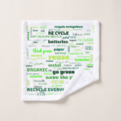 Verminder, hergebruik, Recyclen Word Cloud Bad Handdoek (Wasdoekje)