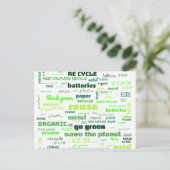 Verminder, hergebruik, Recyclen Word Cloud Briefkaart (Staand voorkant)