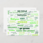 Verminder, hergebruik, Recyclen Word Cloud Briefkaart (Voorkant / Achterkant)