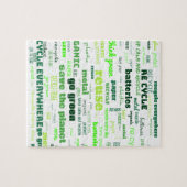 Verminder, hergebruik, Recyclen Word Cloud Legpuzzel (Horizontaal)