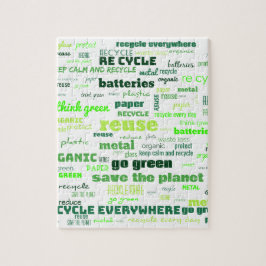 Verminder, hergebruik, Recyclen Word Cloud Legpuzzel