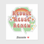 Verminder hergebruik Vernieuw de jaren '70 Hippie  Sticker (Vel)