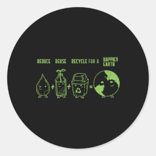 Verminder het hergebruik van het Shirt Aarde Dag g Ronde Sticker