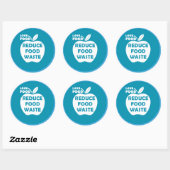 Verminder milieuvriendelijk voedselverspilling rec ronde sticker (Vel)