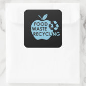 Verminder milieuvriendelijk voedselverspilling rec vierkante sticker (Tas)