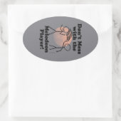 Verminder niet met de Melodeon Player Oval Sticker (Tas)