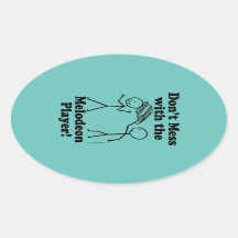 Verminder niet met de Melodeon Player Oval Sticker