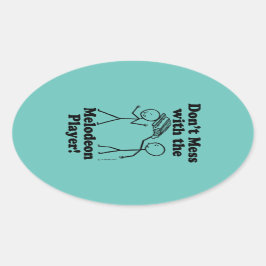 Verminder niet met de Melodeon Player Oval Sticker
