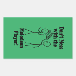 Verminder niet met de Melodeon Player Rechthoekige Rechthoekige Sticker