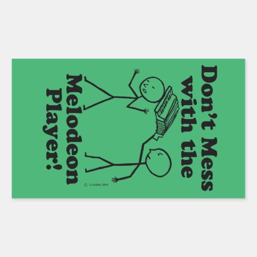 Verminder niet met de Melodeon Player Rechthoekige Sticker (Voorkant)