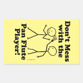 Verminder niet met de Pan Flute Player Rectangular Rechthoekige Sticker