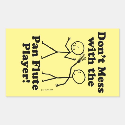 Verminder niet met de Pan Flute Player Rectangular Rechthoekige Sticker (Voorkant)