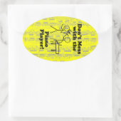 Verminder niet met de Piano Player Oval Sticker (Tas)
